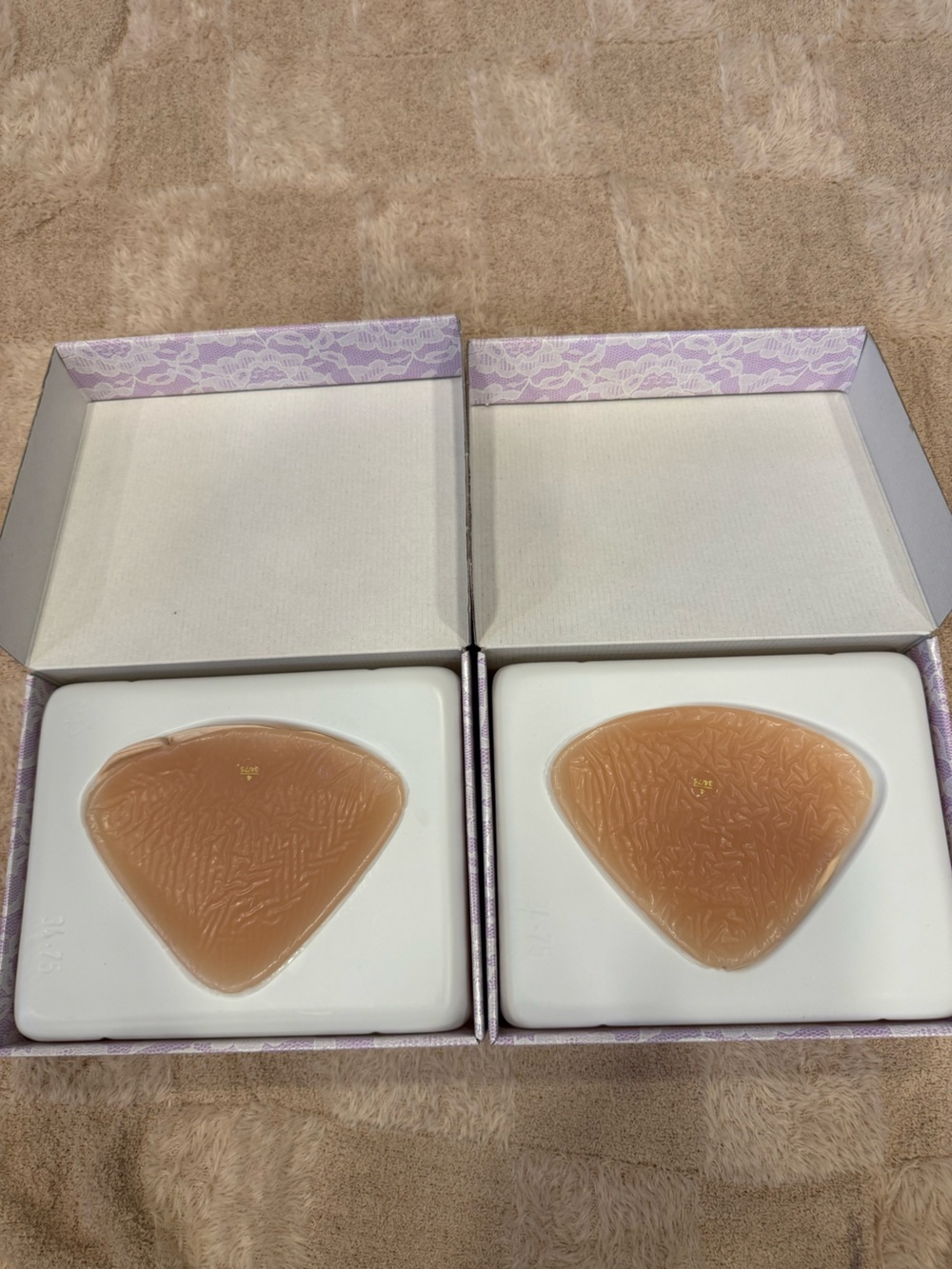 New Classique Silicone Bra Inserts Mastectomy Extra soft with covers Sz 4 34